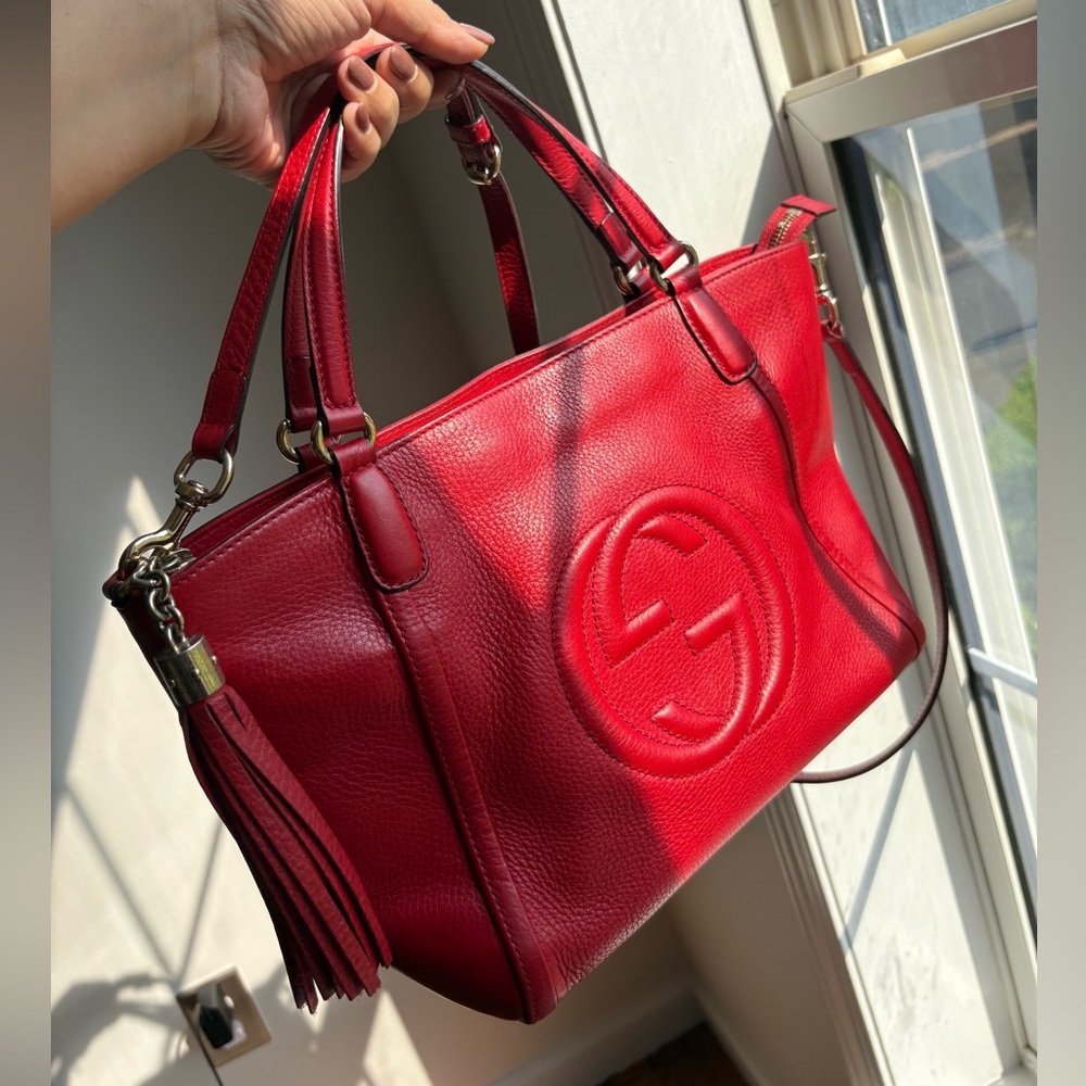 Gucci Soho Convertible Top Handle Bag with Crossbody Straps